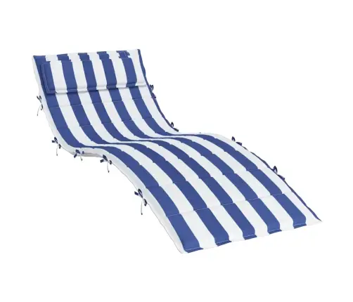 Sauļošanās Krēsla Matracis, 180X60X4 Cm, Zilas, Baltas Svītras Vidaxl