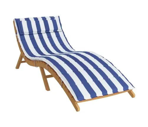 Sauļošanās Krēsla Matracis, 180X60X4 Cm, Zilas, Baltas Svītras Vidaxl