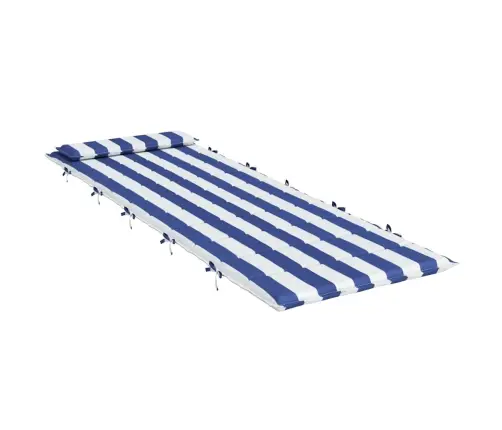 Sauļošanās Krēsla Matracis, 180X60X4 Cm, Zilas, Baltas Svītras Vidaxl