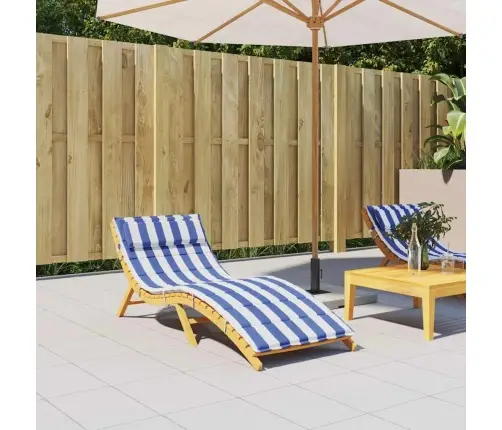 Sauļošanās Krēsla Matracis, 180X60X4 Cm, Zilas, Baltas Svītras Vidaxl