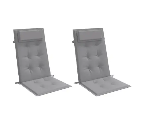 Kõrge Seljatoega Toolipadjad 2 Tk, Hall, Oxford Kangas