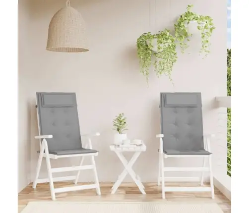 Kõrge Seljatoega Toolipadjad 2 Tk, Hall, Oxford Kangas