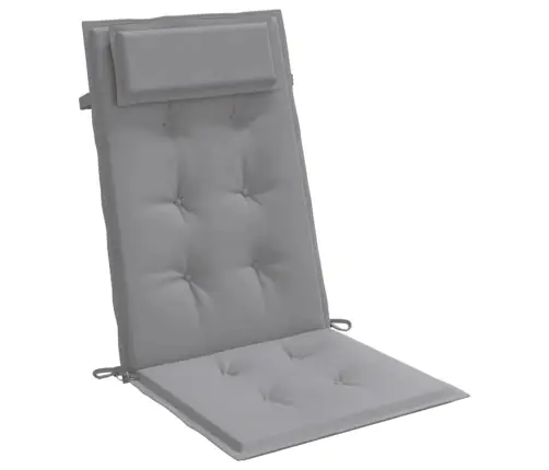 Kõrge Seljatoega Toolipadjad 4 Tk, Hall, Oxford Kangas