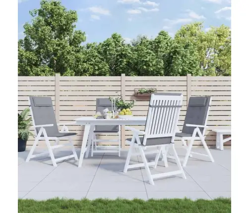 Kõrge Seljatoega Toolipadjad 4 Tk, Hall, Oxford Kangas