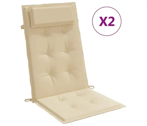 Dārza Krēslu Spilveni, 2 Gab., Bēšs Oksforda Audums Vidaxl