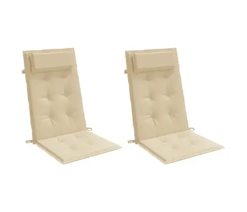 Dārza Krēslu Spilveni, 2 Gab., Bēšs Oksforda Audums Vidaxl