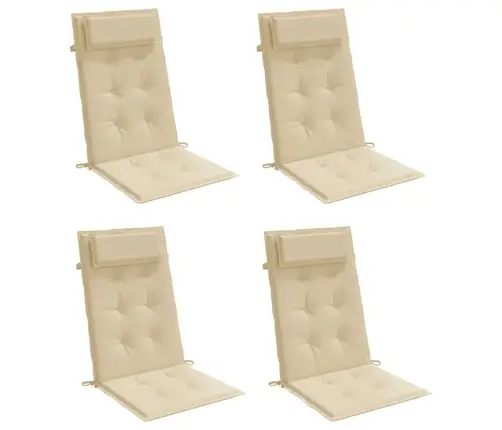 Dārza Krēslu Spilveni, 4 Gab., Bēšs Oksforda Audums Vidaxl