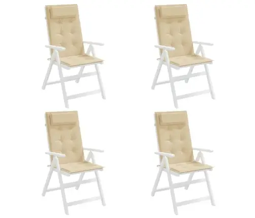 Dārza Krēslu Spilveni, 4 Gab., Bēšs Oksforda Audums Vidaxl