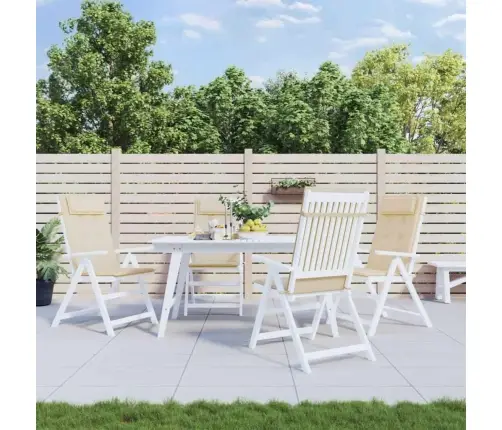 Dārza Krēslu Spilveni, 4 Gab., Bēšs Oksforda Audums Vidaxl