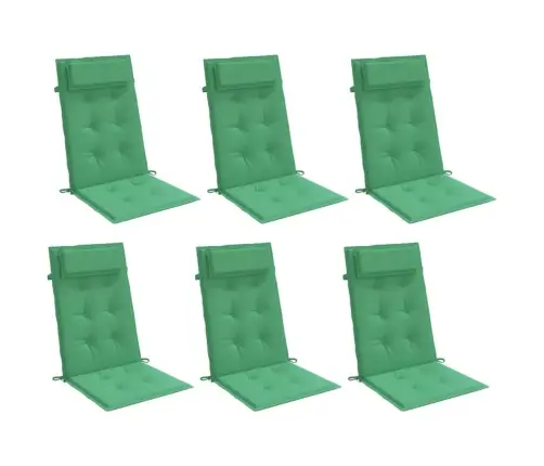 Kõrge Seljatoega Toolipadjad 6 Tk, Roheline, Oxford Kangas