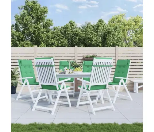 Kõrge Seljatoega Toolipadjad 6 Tk, Roheline, Oxford Kangas