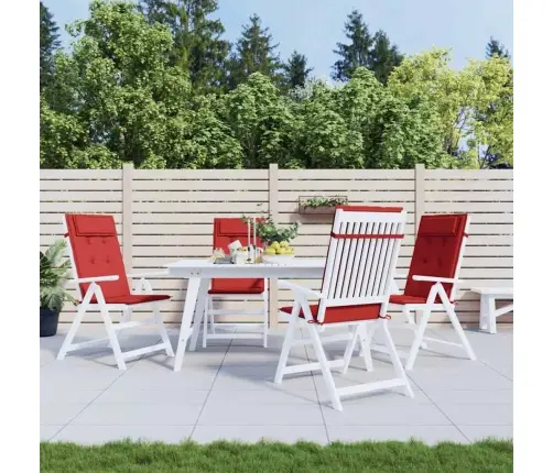 Kõrge Seljatoega Toolipadjad 4 Tk, Punane, Oxford Kangas