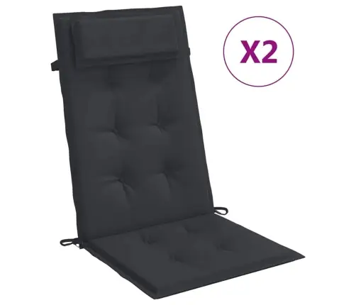 Dārza Krēslu Spilveni, 2 Gab., Melns Oksforda Audums Vidaxl