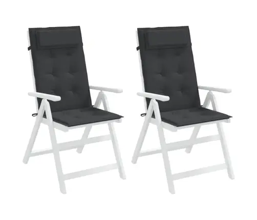 Dārza Krēslu Spilveni, 2 Gab., Melns Oksforda Audums Vidaxl