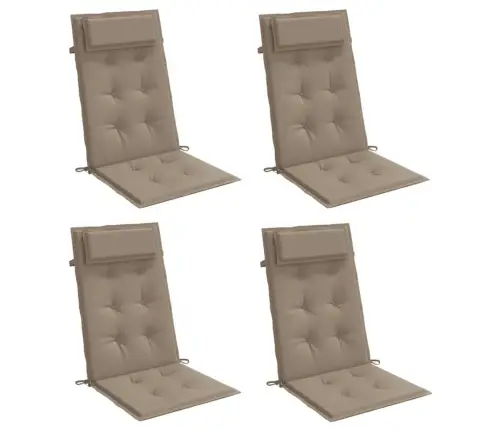 Dārza Krēslu Spilveni, 4 Gab., Pelēkbrūns Oksforda Audums Vidaxl