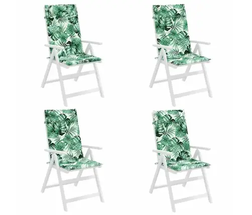 Kėdės Pagalvėlės, 4Vnt., Oksfordo Audinys, Su Lapais