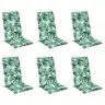 Kõrge Seljatoega Toolipadjad 6 Tk, Lehemuster, Oxford Kangas