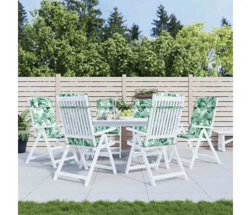 Kõrge Seljatoega Toolipadjad 6 Tk, Lehemuster, Oxford Kangas