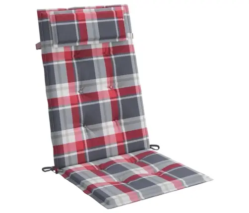 Kėdės Pagalvėlės, 6Vnt., Oksfordo Audinys, Raudoni Langeliai