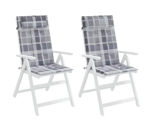 Kėdės Pagalvėlės, 2Vnt., Oksfordo Audinys, Pilki Langeliai