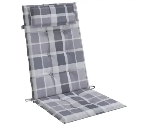 Dārza Krēslu Spilveni, 4 Gab., Pelēki Rūtots Oksforda Audums Vidaxl