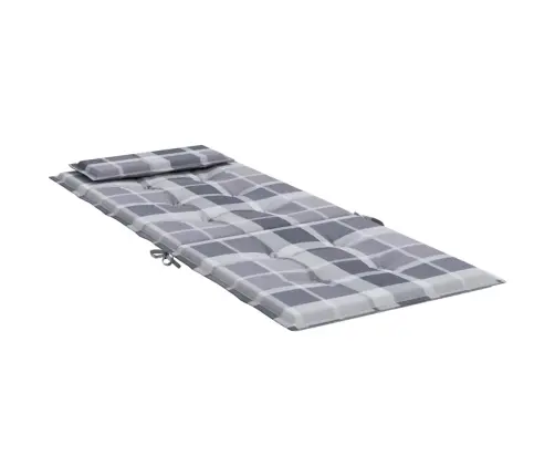 Dārza Krēslu Spilveni, 4 Gab., Pelēki Rūtots Oksforda Audums Vidaxl