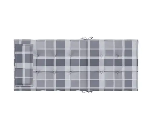 Dārza Krēslu Spilveni, 4 Gab., Pelēki Rūtots Oksforda Audums Vidaxl