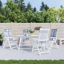 Dārza Krēslu Spilveni, 4 Gab., Pelēki Rūtots Oksforda Audums Vidaxl