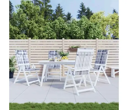 Dārza Krēslu Spilveni, 4 Gab., Pelēki Rūtots Oksforda Audums Vidaxl