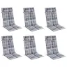 Dārza Krēslu Spilveni, 6 Gab., Pelēki Rūtots Oksforda Audums Vidaxl