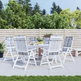 Dārza Krēslu Spilveni, 6 Gab., Pelēki Rūtots Oksforda Audums Vidaxl