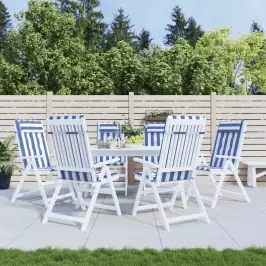 Krēslu Spilveni, 6 Gab., Zilas Un Baltas Svītras, Audums Vidaxl