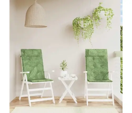 Krēslu Spilveni, 2 Gab., Lapu Apdruka, Oksforda Audums Vidaxl