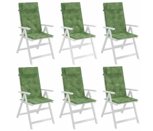 Krēslu Spilveni, 6 Gab., Lapu Apdruka, Oksforda Audums Vidaxl