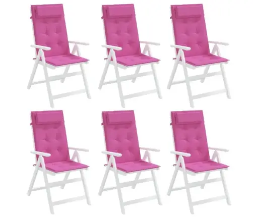 Dārza Krēslu Spilveni, 6 Gab., Rozā Oksforda Audums Vidaxl
