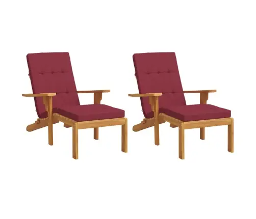 Dārza Krēslu Spilveni, 2 Gab., Oksforda Audums, Vīnsarkani Vidaxl