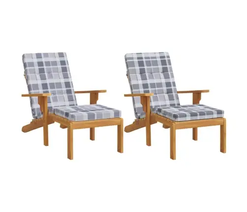 Terasos Kėdės Pagalvėlės, 2Vnt., Oksfordo Audinys, Languotos