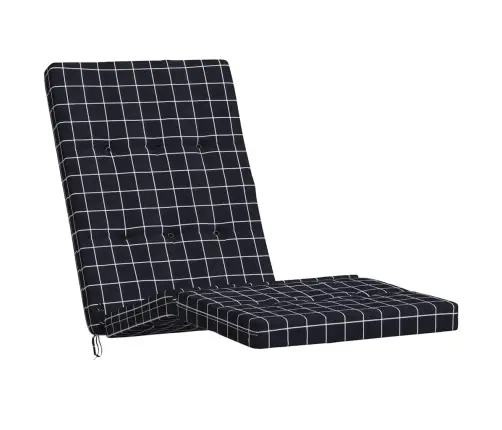 Terrassitooli Istmepadjad 2 Tk, Must Ruudumuster, Kangas