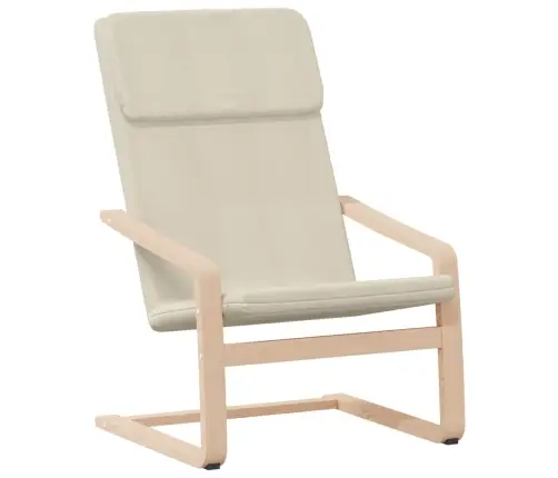 Atpūtas Krēsls Ar Kājsoliņu, Krēmkrāsas Audums Vidaxl