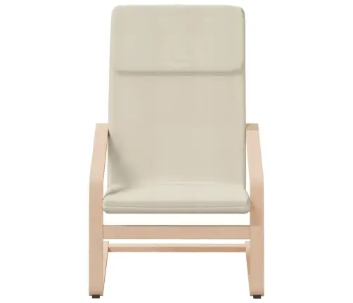 Atpūtas Krēsls Ar Kājsoliņu, Krēmkrāsas Audums Vidaxl