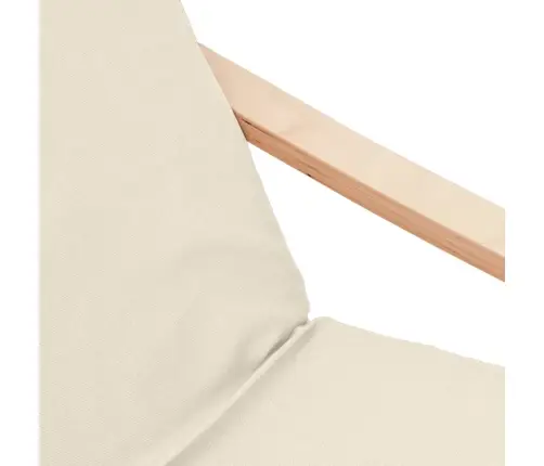 Atpūtas Krēsls Ar Kājsoliņu, Krēmkrāsas Audums Vidaxl