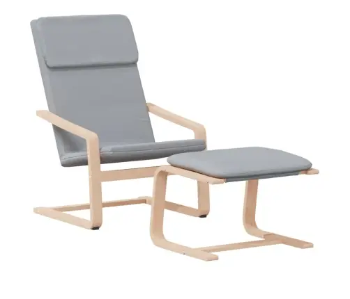 Poilsio Kėdė Su Pakoja, Šviesiai Pilkos Spalvos, Audinys