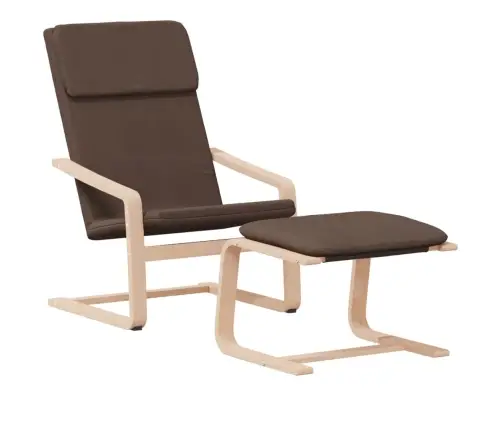 Poilsio Kėdė Su Pakoja, Tamsiai Rudos Spalvos, Audinys