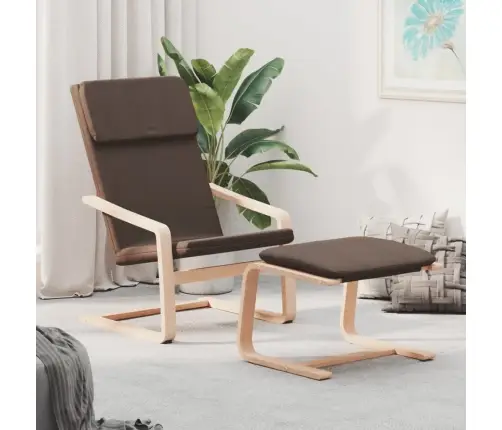 Poilsio Kėdė Su Pakoja, Tamsiai Rudos Spalvos, Audinys