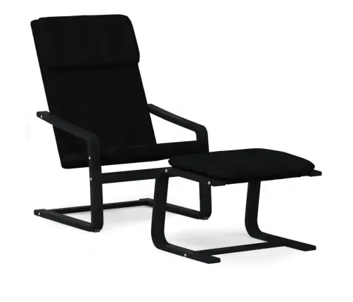 Atpūtas Krēsls Ar Kājsoliņu, Melns Audums Vidaxl