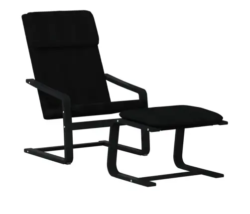 Atpūtas Krēsls Ar Kājsoliņu, Melns Audums Vidaxl