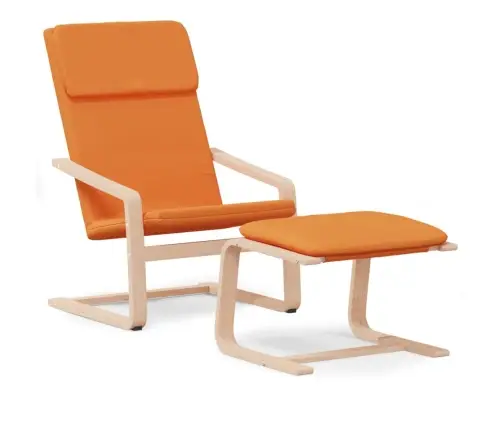 Atpūtas Krēsls Ar Kājsoliņu, Tumši Dzeltens Audums Vidaxl