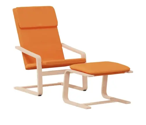 Atpūtas Krēsls Ar Kājsoliņu, Tumši Dzeltens Audums Vidaxl