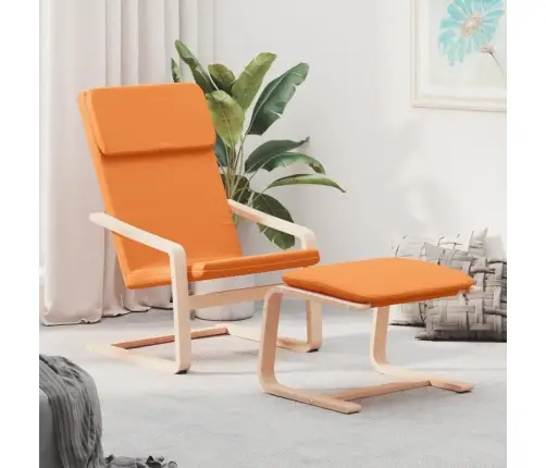 Atpūtas Krēsls Ar Kājsoliņu, Tumši Dzeltens Audums Vidaxl