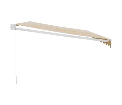 Izvelkama Markīze, Dzeltena, Balta, 5X3 M, Audums, Alumīnijs Vidaxl